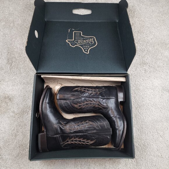 Tecovas The Doc Men's Square Toe Cowboy Boots 10.5 D Calfskin Midnight USA Clean - Picture 1 of 8